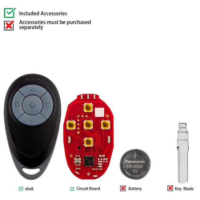 [5pcs/lot] XHORSE XKGTF1EN VVDI All-In-One Garage Remote 5 Buttons Control 3 Garage Doors Simultaneously