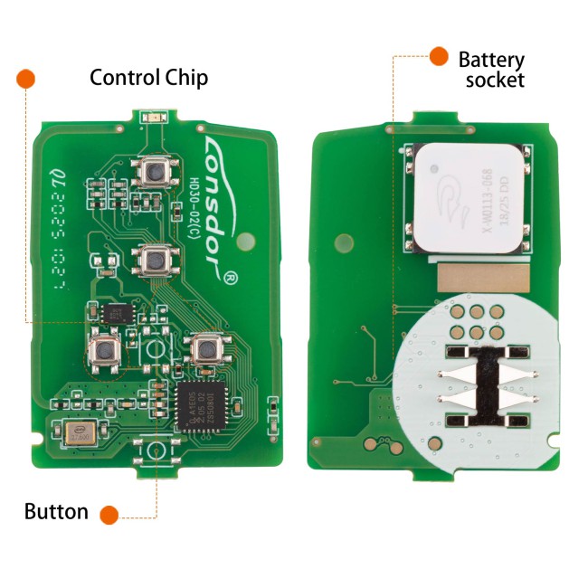 Lonsdor HD30-03 HD30 Smart Key 4 Buttons for Honda Supports ID46 ID47 ID4A