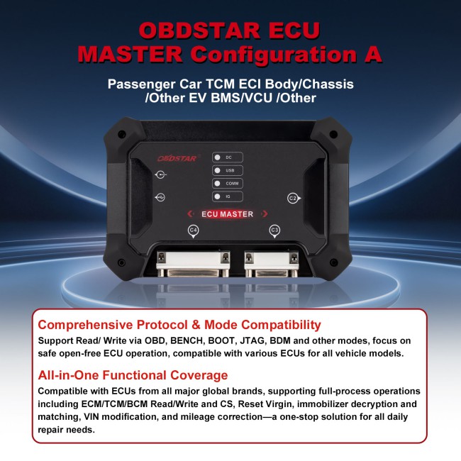 OBDSTAR ECU MASTER Configuration A (Passenger Car TCM ECI Body/Chassis/Other EV BMS/VCU /Other)