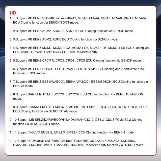 OBDSTAR ECU MASTER Configuration C (HD) ECM/TCM Body/Chassis/Other