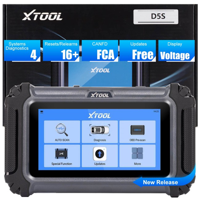 XTOOL D5S Vehicle Scanner with 16 Maintenance Services Supports Oil Light Reset, EPB, SAS, BMS Reset, Throttle, TPMS Reset, ABS