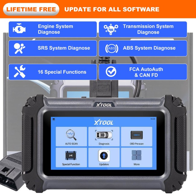 XTOOL D5S Vehicle Scanner with 16 Maintenance Services Supports Oil Light Reset, EPB, SAS, BMS Reset, Throttle, TPMS Reset, ABS