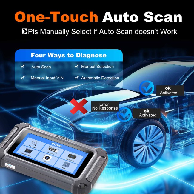 XTOOL D5S Vehicle Scanner with 16 Maintenance Services Supports Oil Light Reset, EPB, SAS, BMS Reset, Throttle, TPMS Reset, ABS