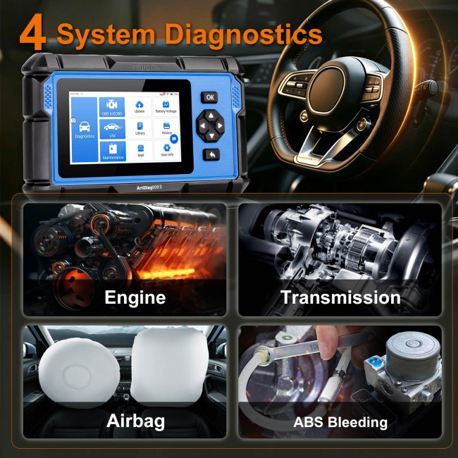 TOPDON Artidiag 600S Mid-level Diagnostic Tool Support Oil Reset Brake Reset SAS Reset BMS Reset ABS Bleeding, ETS Reset TPMS Free Update