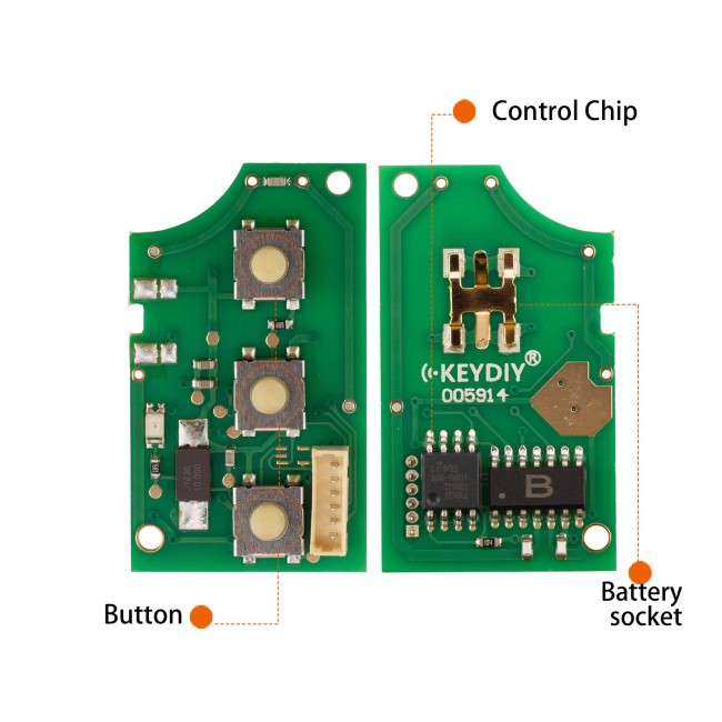 [5Pcs/Lot] KEYDIY KD B01-3 Luxury (Yellow) Universal Flip Remote Key 3 Buttons
