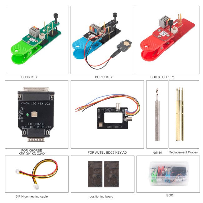 GODIAG BDC3  Adapter Kit Support BDC03 Key, BCP U Key【Encrypted】, BDC3 LCD Key