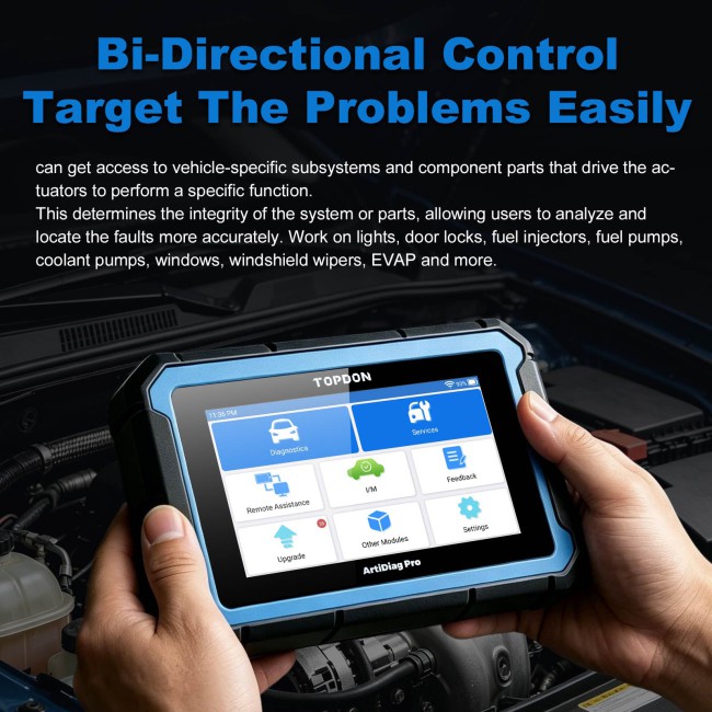 TOPDON ArtiDiag Pro V2.0 Mid-level Full System Diagnostic Tool Bi-Directional Control 35 Maintenance Services CU Coding Support DOIP CAN FD