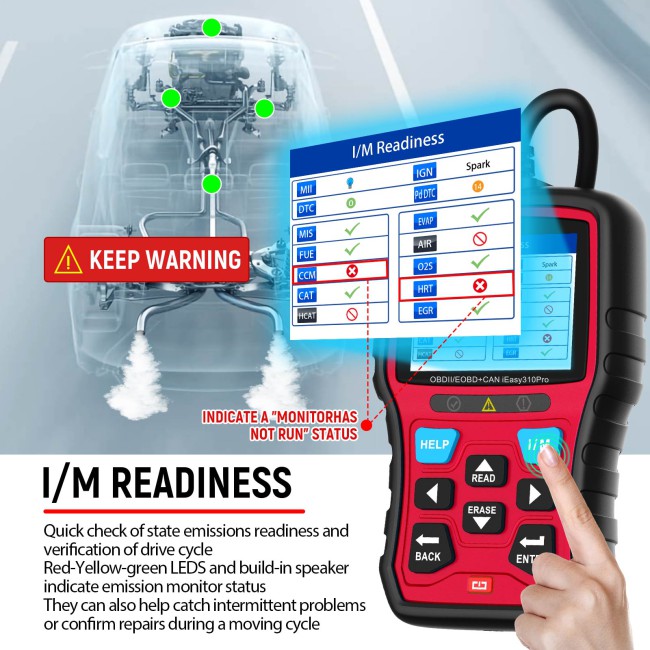 VIDENT iEasy310 Pro (Red) Enhanced OBD2 Automotive Scanner Professional OBDII Code Reader Engine Fault Scan Tool Car Diagnostic Tool