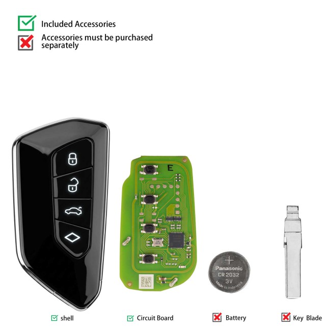 [5pcs/lot] XHORSE XSGA80EN XM38 Series Universal Smart Key