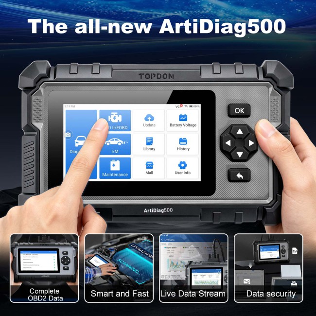 TOPDON ArtiDiag500 AutoVIN Live Data Stream 6 Reset Functions