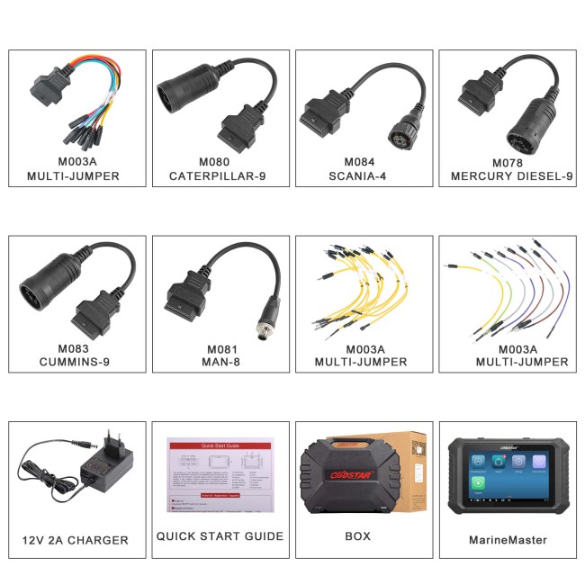 OBDSTAR MarineMaster C: Inboard + D: Generator Read/Clear Code, Data Flow, Freeze Frames, Action Test