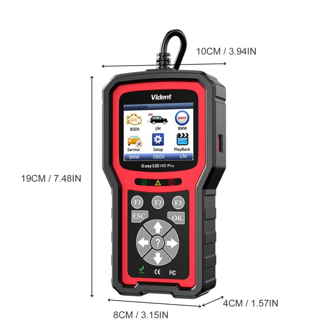 Vident iEasy320HD Diesel Truck Diagnostic Tool OBD2 Scanner Automotive Code Reader Trucks Cars OBD2 Diagnostic Tool