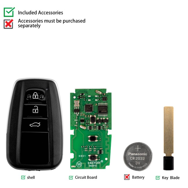 [5pcs/ lot] KEYDIY TIB36-3 Universal Smart Remote Key 3 Buttons