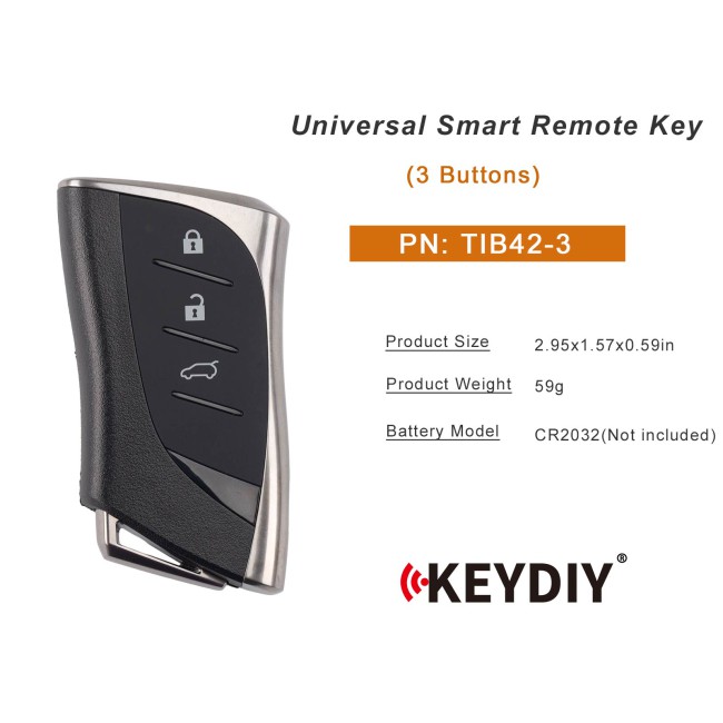[5pcs/lot] KEYDIY TIB42-3 Universal Smart Remote Key 3 Buttons