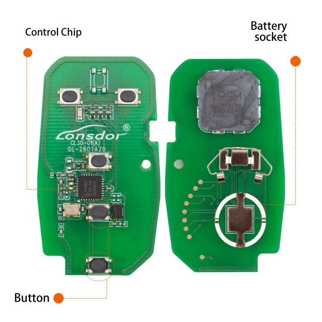 LONSDOR CL30-02 Remote Key 5 Buttons Supports ID46 ID49 ID4A 315MHz 433.92MHZ for Chevrolet