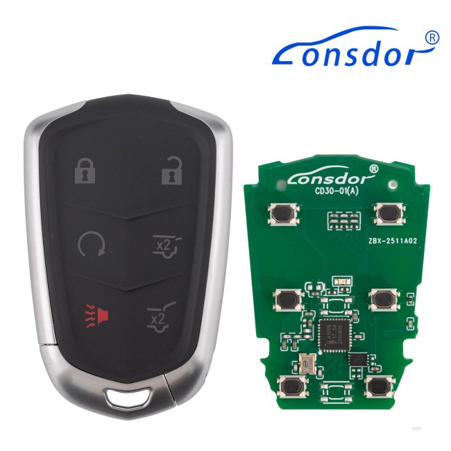 LONSDOR CD30-03 Remote Key 6 Buttons Supports ID46 ID49 ID4A 315MHz 433.92MHz for Cadillac