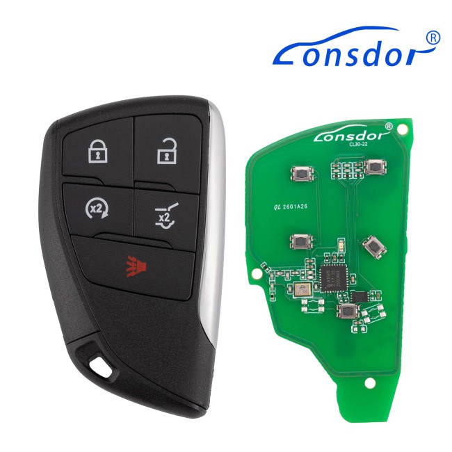 LONSDOR CL30-27 Remote Key 5 Buttons Supports ID46 ID49 ID4A 315MHz 433.92MHz for Chevrolet