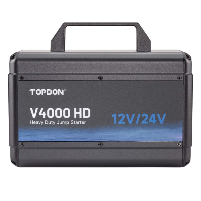 TOPDON V4000 HD 12V/24V 4000A Jump Starter Supports 60 Starts for Passenger vehicles & Light-duty, Fast Charge to  Full Power in 3.5H