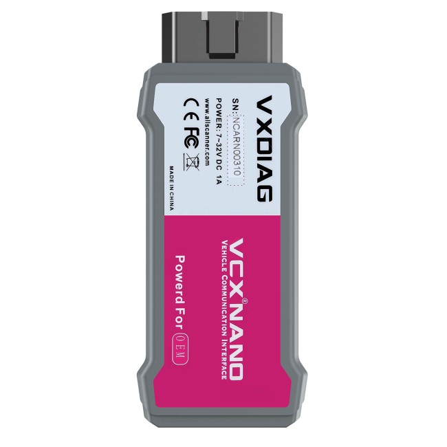 VXDIAG VCX NANO for Renault OBD2 Scanner All Systems Diagnosis Bi directional Support ECU Coding/Programming USB Connection