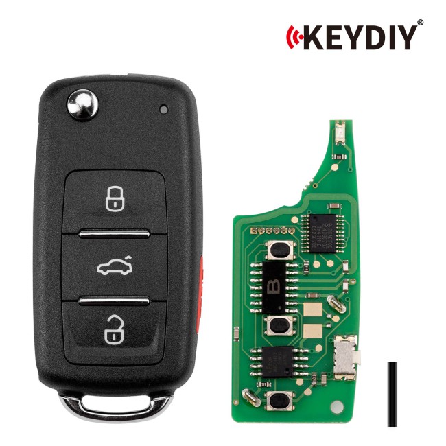 [5Pcs/Lot] KEYDIY KD NB08-4 PCF Universal Flip Remote Key 3+1 Buttons for Volkswagen Type