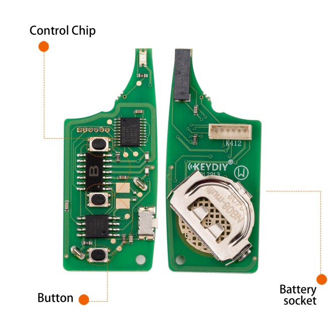 [5Pcs/Lot] KEYDIY KD NB08-4 PCF Universal Flip Remote Key 3+1 Buttons for Volkswagen Type