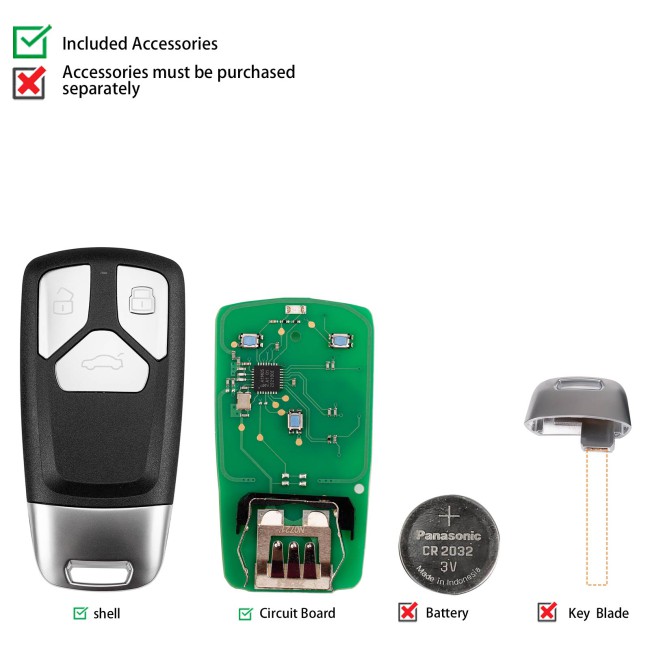 [5Pcs/Lot] KEYDIY KD ZB26-3 Universal Smart Remote Key 3 Buttons for Audi Type