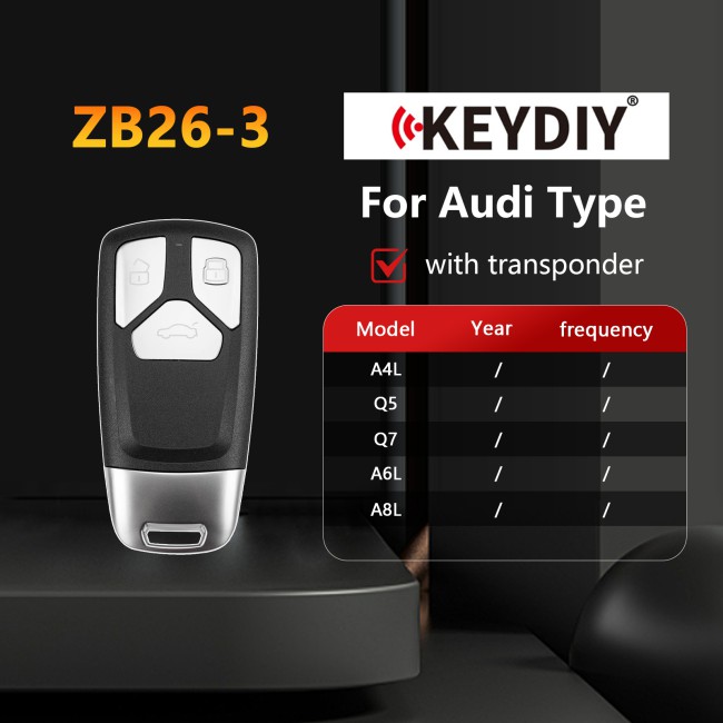 [5Pcs/Lot] KEYDIY KD ZB26-3 Universal Smart Remote Key 3 Buttons for Audi Type