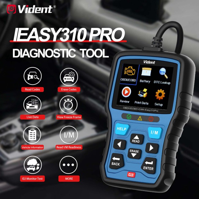 VIDENT iEasy310 Pro (Sapphire) Enhanced OBD2 Automotive Scanner Professional OBDII Code Reader Engine Fault Scan Tool Car Diagnostic Tool