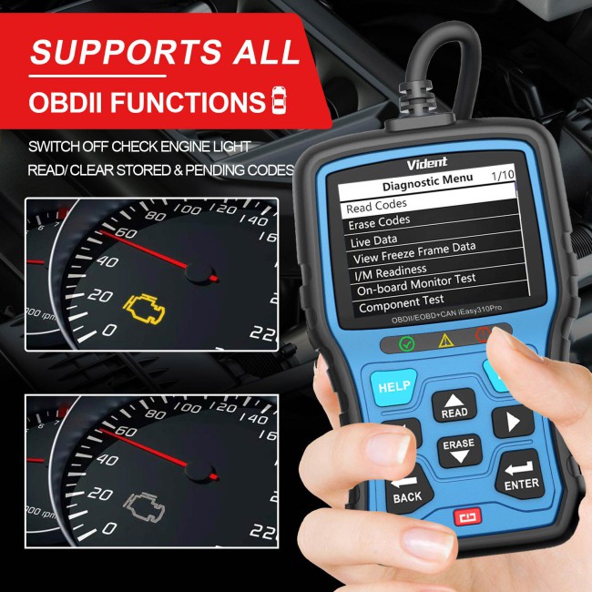 VIDENT iEasy310 Pro (Sapphire) Enhanced OBD2 Automotive Scanner Professional OBDII Code Reader Engine Fault Scan Tool Car Diagnostic Tool
