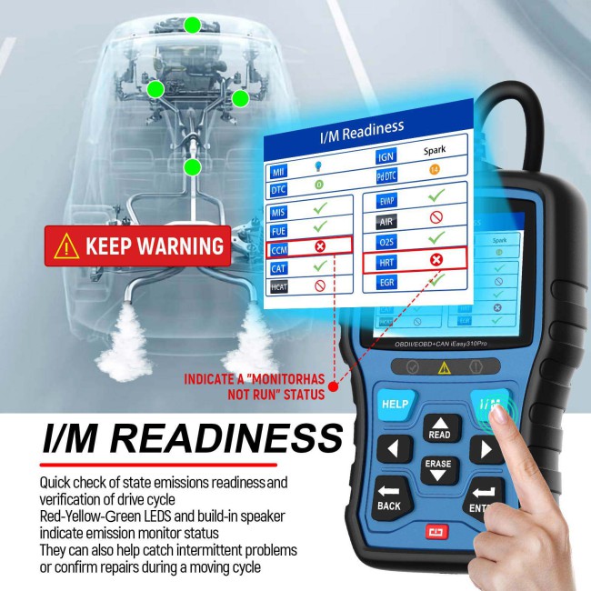 VIDENT iEasy310 Pro (Sapphire) Enhanced OBD2 Automotive Scanner Professional OBDII Code Reader Engine Fault Scan Tool Car Diagnostic Tool