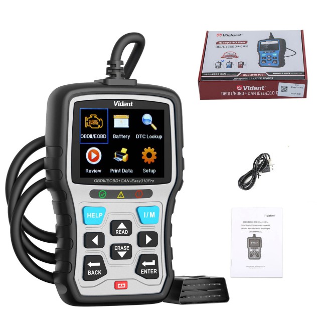 VIDENT iEasy310 Pro (Silver) Enhanced OBD2 Automotive Scanner Professional OBDII Code Reader Engine Fault Scan Tool Car Diagnostic Tool