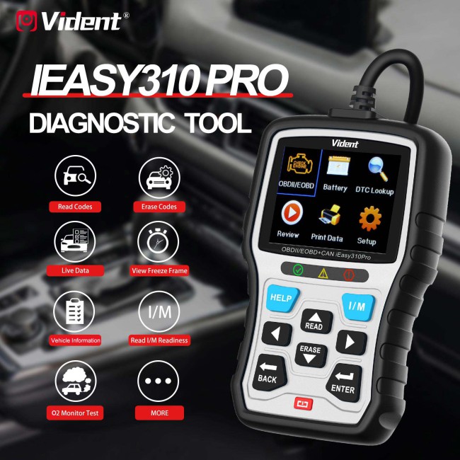 VIDENT iEasy310 Pro (Silver) Enhanced OBD2 Automotive Scanner Professional OBDII Code Reader Engine Fault Scan Tool Car Diagnostic Tool