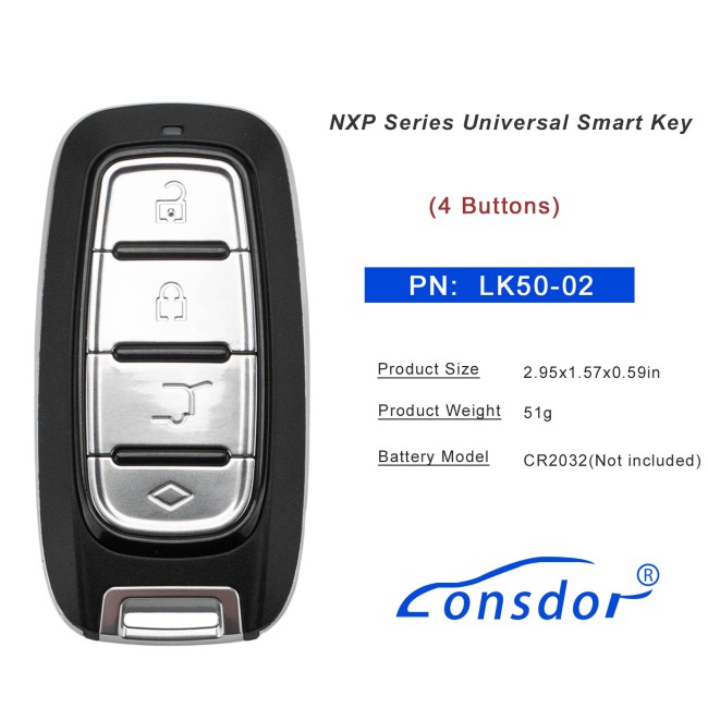 LONSDOR LK50-02 NXP Series Universal Smart Key 4 Buttons