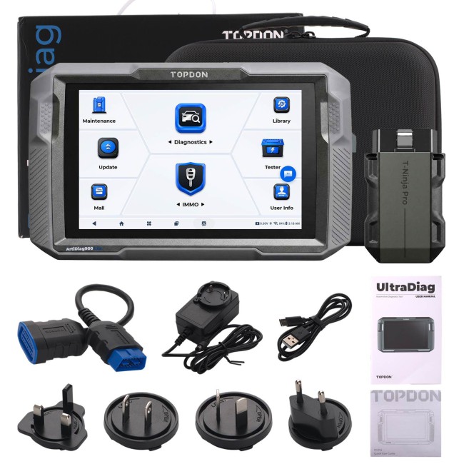 TOPDON UltraDiag 8 Inch Key Programming & Scan Tool Bi-directional Control Support 100+ Car Brands 30+ Service Functions
