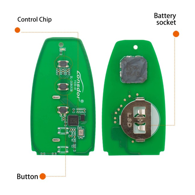 LONSDOR FO30 Series Smart Key FO30-03 Low Frequency 315/433 MHz 3 Buttons for Ford