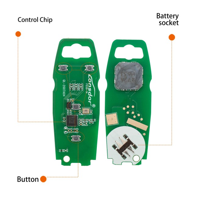 LONSDOR FO30 Series Smart Key FO30-14 Low Frequency 315/433 MHz 4 Buttons for Ford