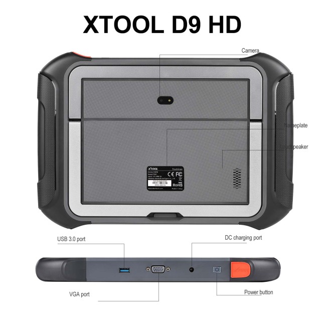 XTOOL D9 HD Truck Diagnostic Tool Car Diagnostic Instrument 12V Car 24V Heavy Duty Truck 42+Special Functions Topology Mapping