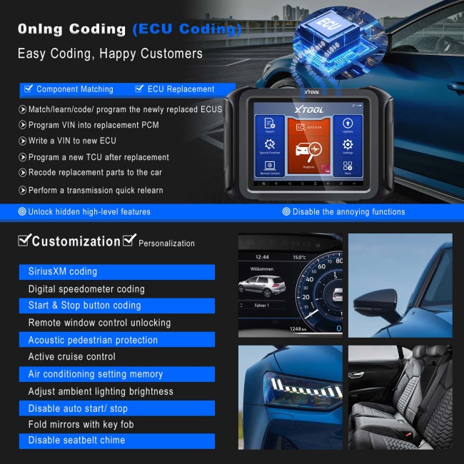 XTOOL D9 HD Truck Diagnostic Tool Car Diagnostic Instrument 12V Car 24V Heavy Duty Truck 42+Special Functions Topology Mapping