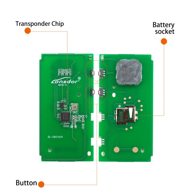 LONSDOR MZ30-15 Remote Key 2 Buttons Supports ID49 315MHz 433.92MHz for Mazda