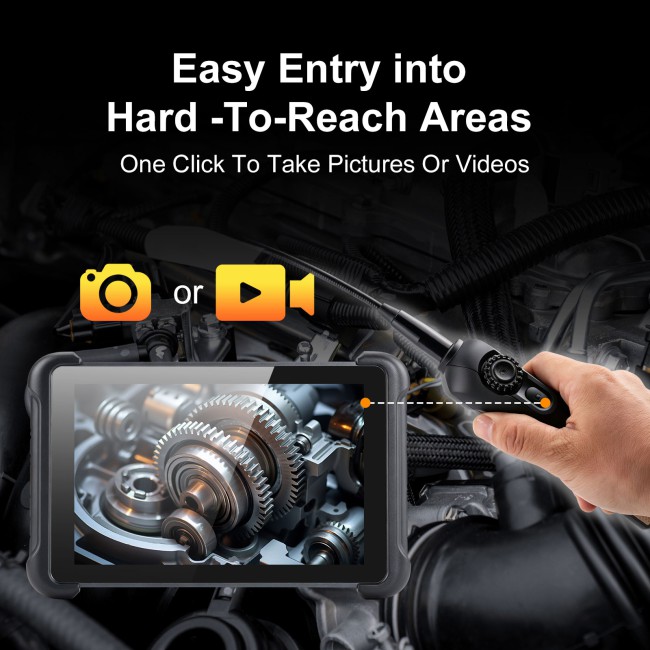 THINKCAR USB Endoscope TES102 with 5.5mm IP67 Tip & 6-Adjustable LED Lights 1280*720 Definition, Works with THINKSCAN 689BT/MUCAR 892BT/MUCAR VO8