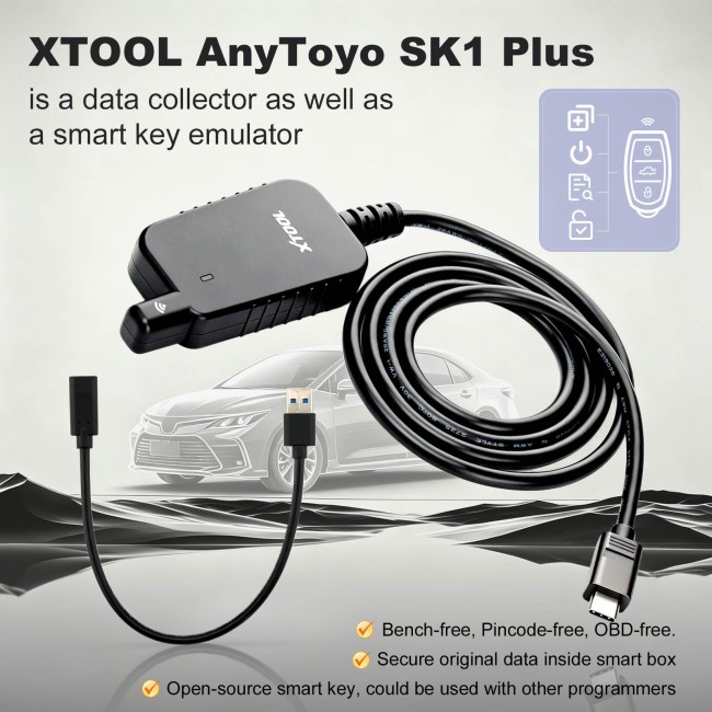 XTOOL AnyToyo SK1 Plus Smart Key Emulator for Toyota & Lexus Works With X100PAD3, KC501