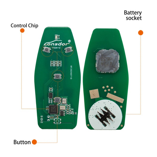 LONSDOR FO3H-16 FO3H Series Smart Key Supports ID46 ID49 High Frequency 902/868MHZ 4 Buttons for Ford