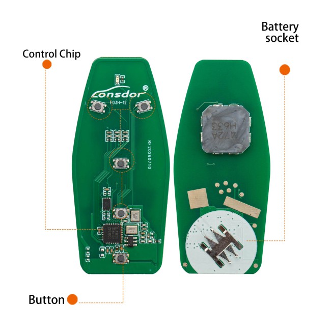 LONSDOR FO3H Series Smart Key FO3H-17 Supports ID46 ID49 High Frequency 902/868MHZ 5 Buttons for Ford