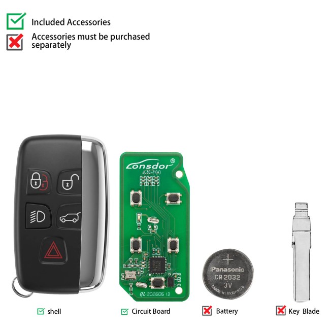 5pcs/lot LONSDOR 2010-2018 For Land Rover & For Jaguar Universal Smart Key 315MHz /433MHz 2-in-1