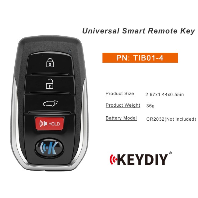KEYDIY TIB01-4 Universal Smart Remote Key 4 Buttons