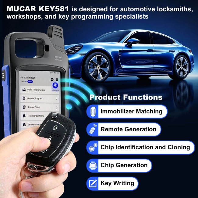 THINKCAR MUCAR KEY581 Key Programmer ALL-IN-ONE Professional Key Programming & OBDⅡ Diagnostic Tool