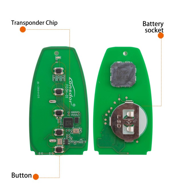 LONSDOR FO3H-02 High Frequency Remote Key 5 Buttons for Ford Supports ID46 ID49, 868/902MHZ