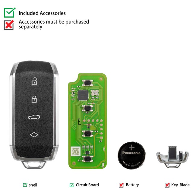 [5pcs/ lot] XHORSE XSMS01EN XM38 Smart Key 4 Buttons