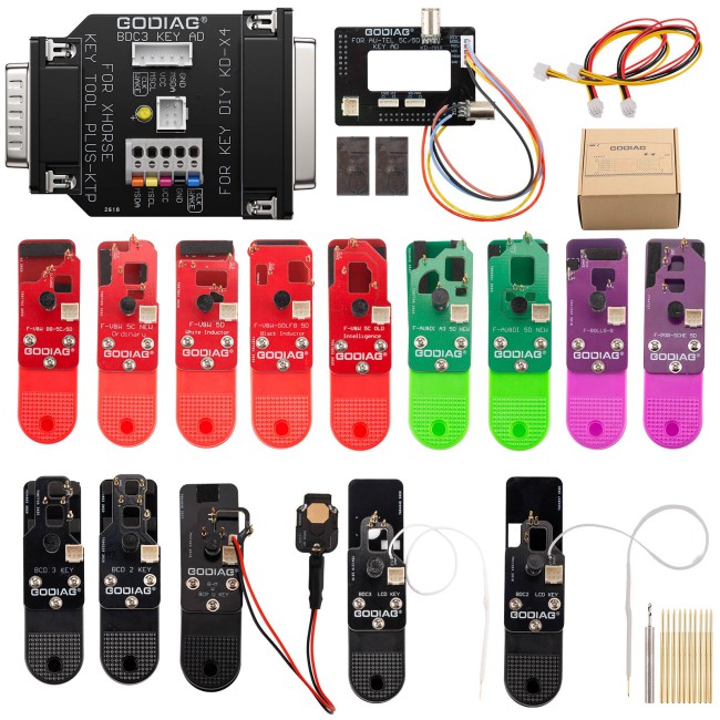 GODIAG  BCP U KEY BDC2 BDC3 14-in-1 Adapter Kit for  5C/ 5D Encrypted Key Programming & Matching Supports KEY TOOL PLUS/IM608/KD-MAX/KYDZ Tablets