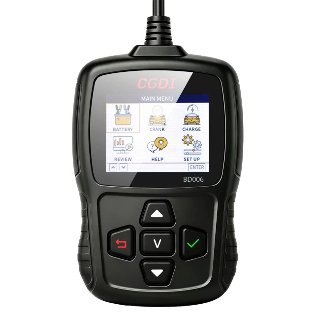 CGDI BD006 Car Battery Tester Supports Testing Vehicle's Starting Battery, Cranking Test, Charging Test, Battery Test, SOH, SOC
